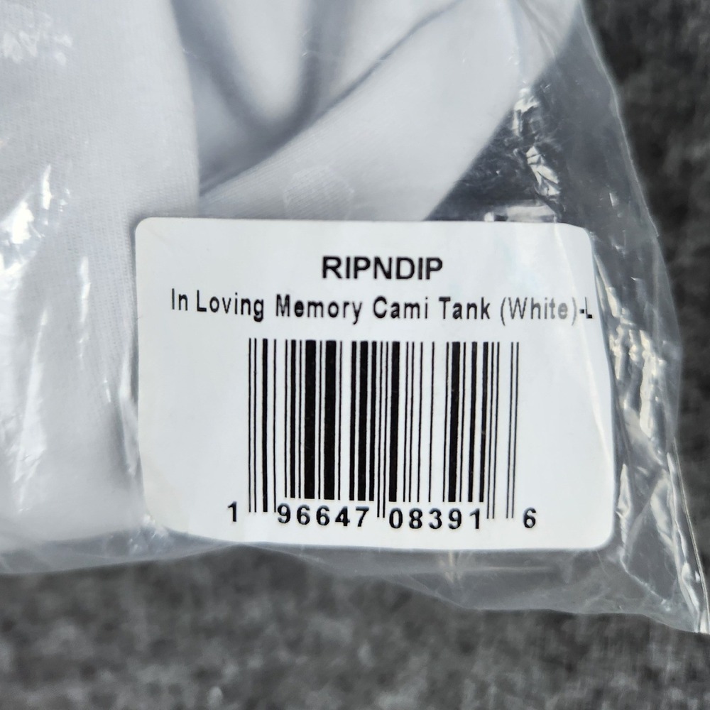 RIPNDIP In Loving Memory Cami Tank White Blue Graphic Print Size L - Picture 5 of 8